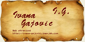 Ivana Gajović vizit kartica